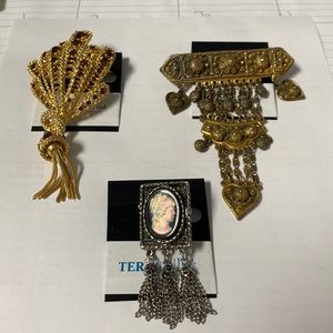 Vintage Pins Fringe Brooches Lot Sonia Rykiel Fun Jewelry